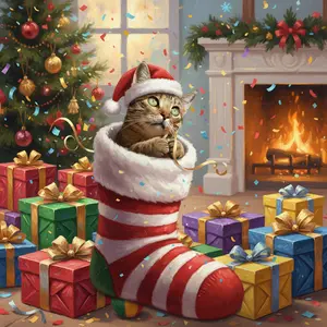 Christmas American Shorthair 641 christmas