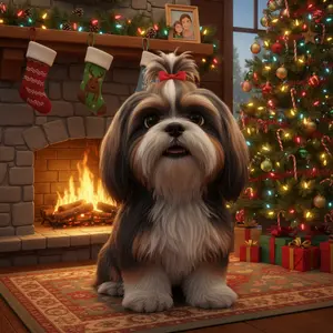 Christmas Maisie dog